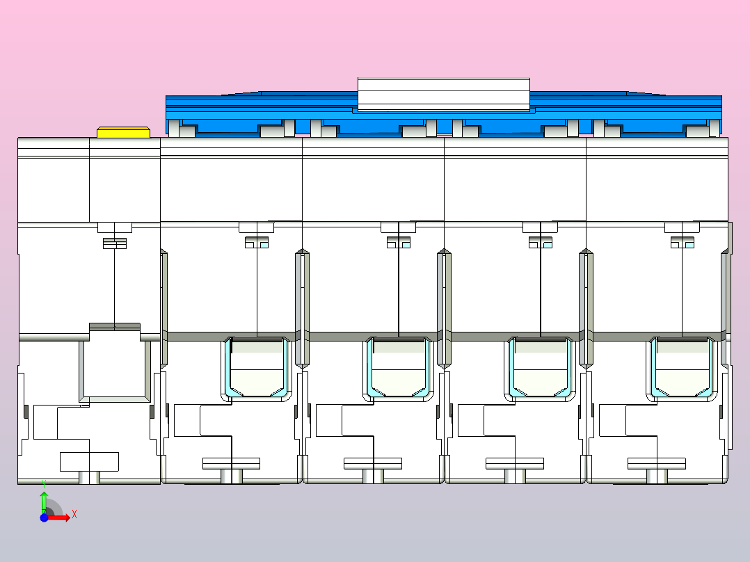 DZ158LE-125 4P剩余电流动作断路器三维模型202307前视图