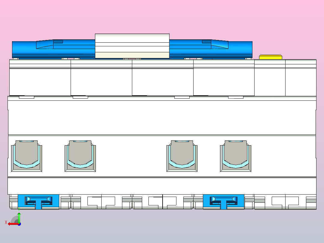 DZ158LE-125 4P剩余电流动作断路器三维模型202307后视图