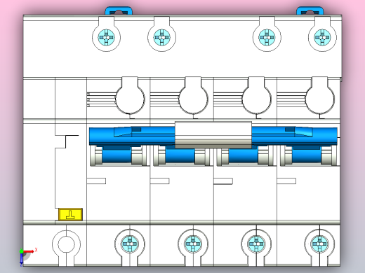 DZ158LE-125 4P剩余电流动作断路器三维模型202307俯视缩略图