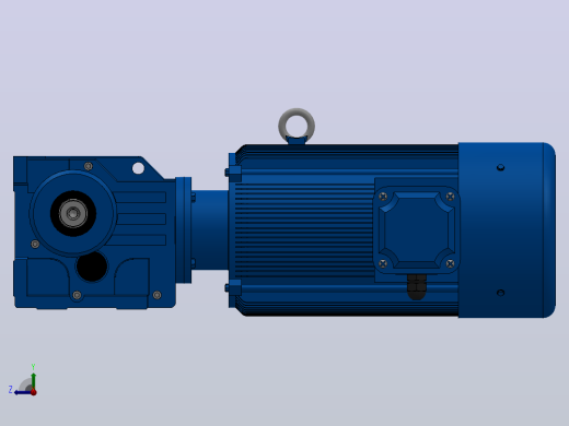 K77底脚轴伸式安装螺旋锥齿轮减速机K77-YVE11-4P-9.54-M1-0°-A右视缩略图