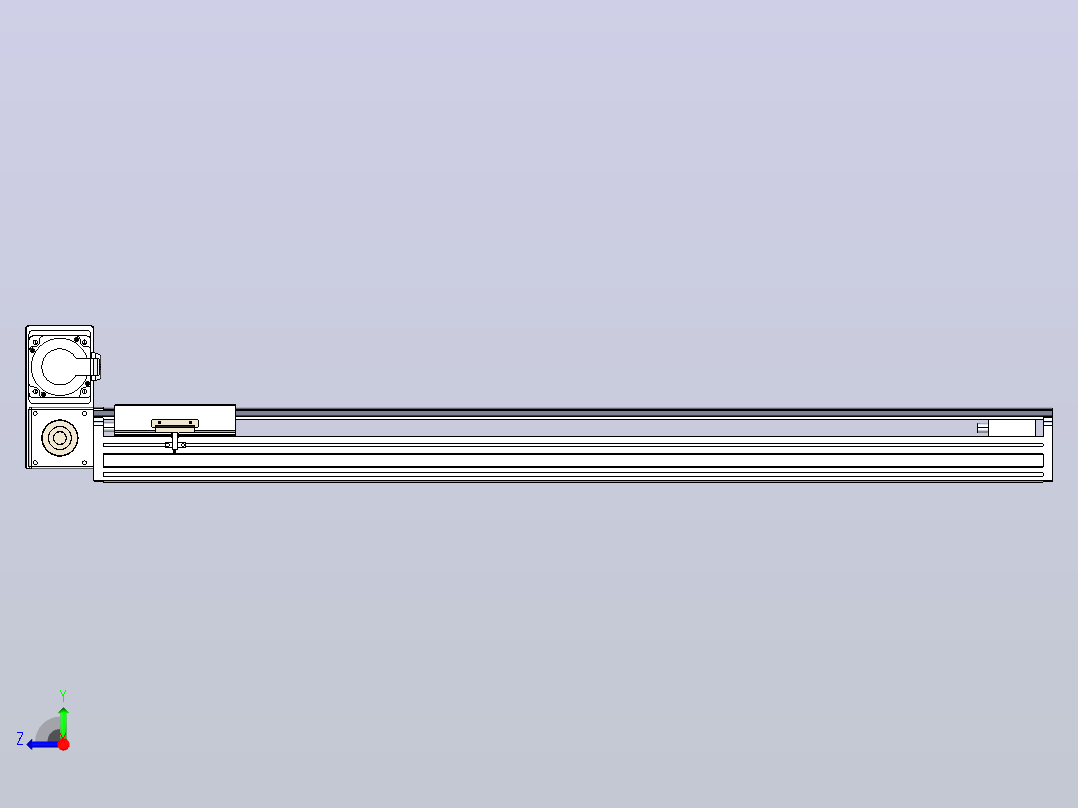 皮带直线轴半封闭可选导轨TPA-HNB-175D-140-L950-LU-C-P75-N3右视图