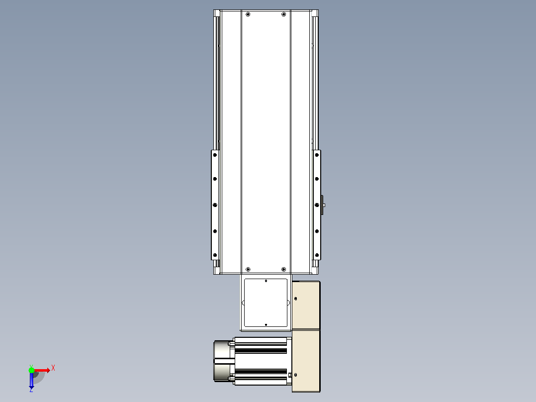 皮带直线轴半封闭可选导轨TPA-HNB-220D-176-L150-MR-C-P1K-N3俯视图
