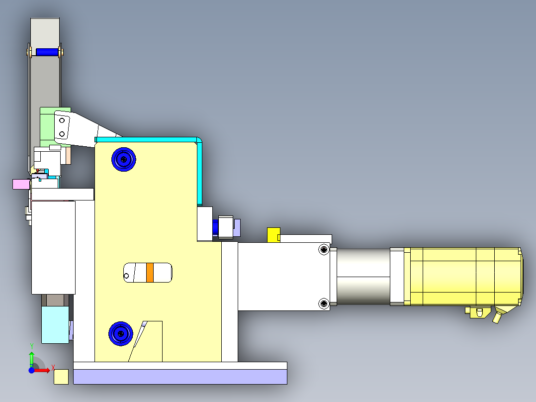 凸轮机构设计的连接器插入器前视图