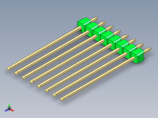彩色公头100mil（2.54mm）系列-DS1021_green_1x08p_100mil_Type43_rev1.0