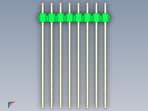 彩色公头100mil（2.54mm）系列-DS1021_green_1x08p_100mil_Type43_rev1.0俯视缩略图
