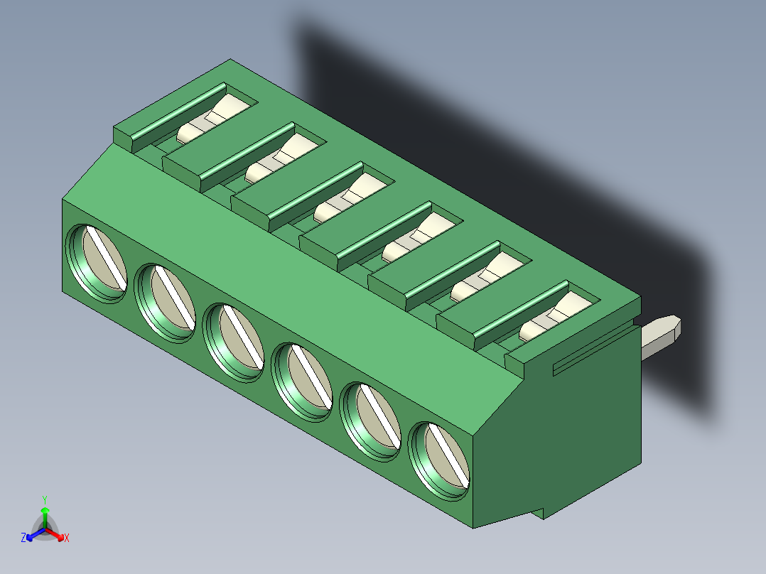 PCB Terminal Block 6 DEG381-3.5主视图