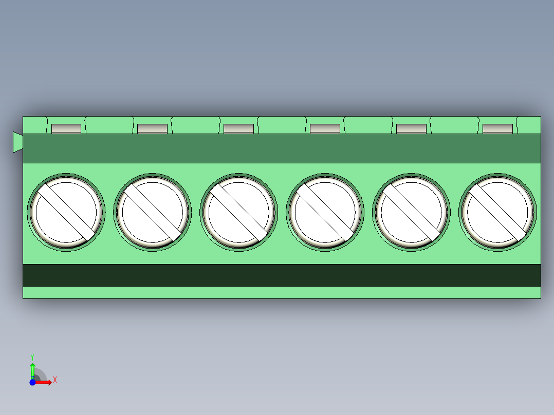 PCB Terminal Block 6 DEG381-3.5前视图