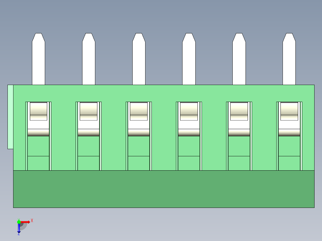 PCB Terminal Block 6 DEG381-3.5俯视图