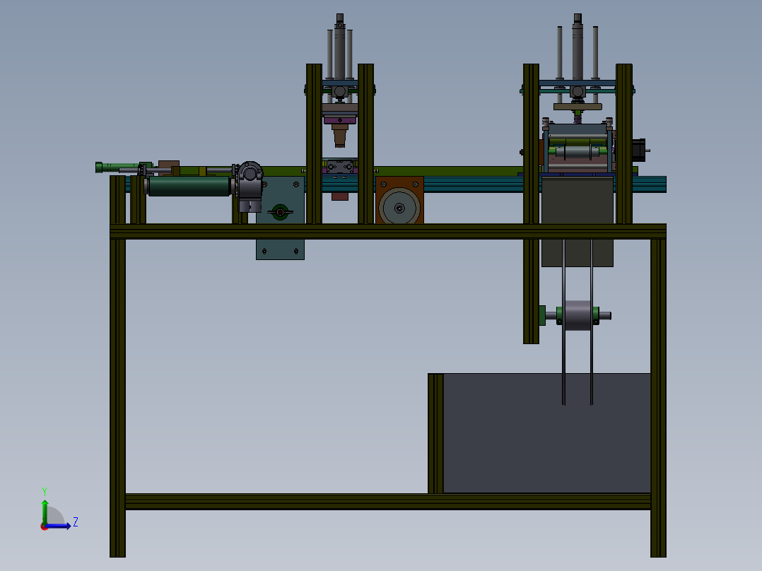 一款印刷和贴标一体机左视图