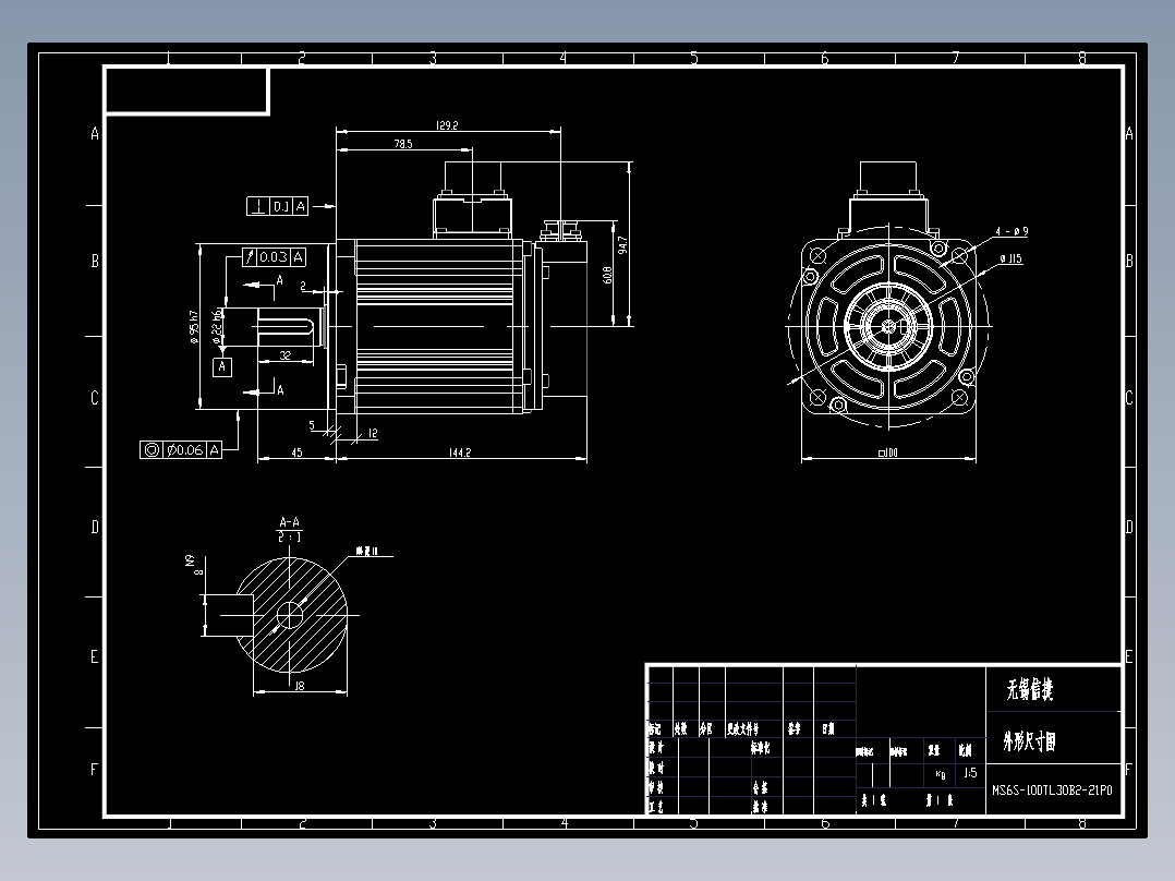 电机MS6S-100TL30B2-21P0 外形尺寸图