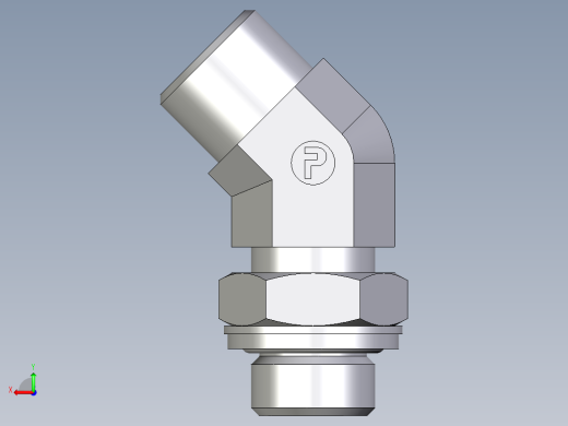 卡套式工业通用硬管接头EO_Adjustable_locknut_45_deg_elbow_VEE10SROMDCF后视缩略图