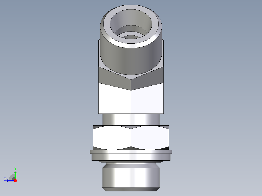 卡套式工业通用硬管接头EO_Adjustable_locknut_45_deg_elbow_VEE10SROMDCF右视图