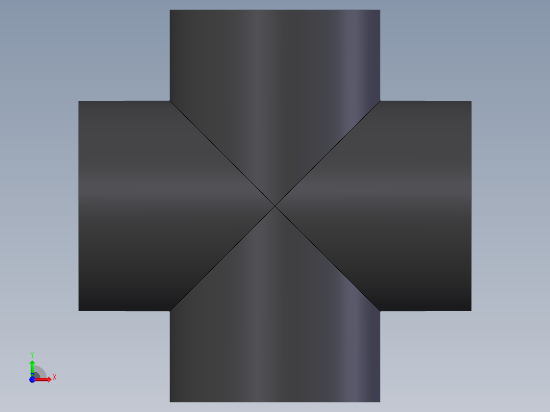 PVC公制管件-Cross (DIN 8063) Type TT前视图