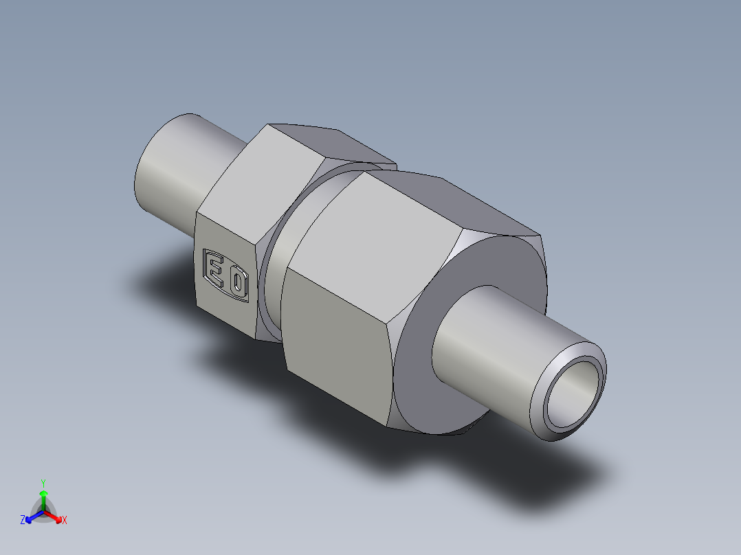卡套式工业通用硬管接头EO_Weld_fitting_for_tubes_ASK612X2S主视图