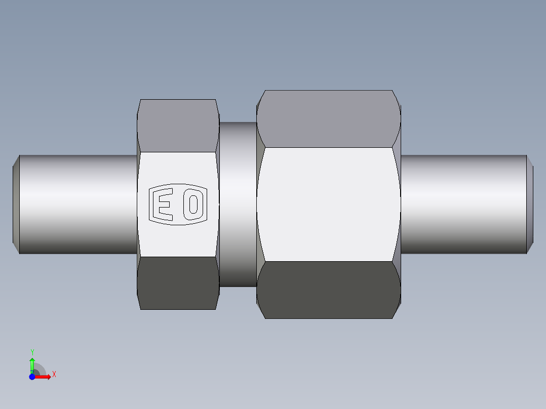 卡套式工业通用硬管接头EO_Weld_fitting_for_tubes_ASK612X2S前视图