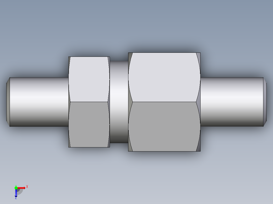 卡套式工业通用硬管接头EO_Weld_fitting_for_tubes_ASK612X2S俯视图