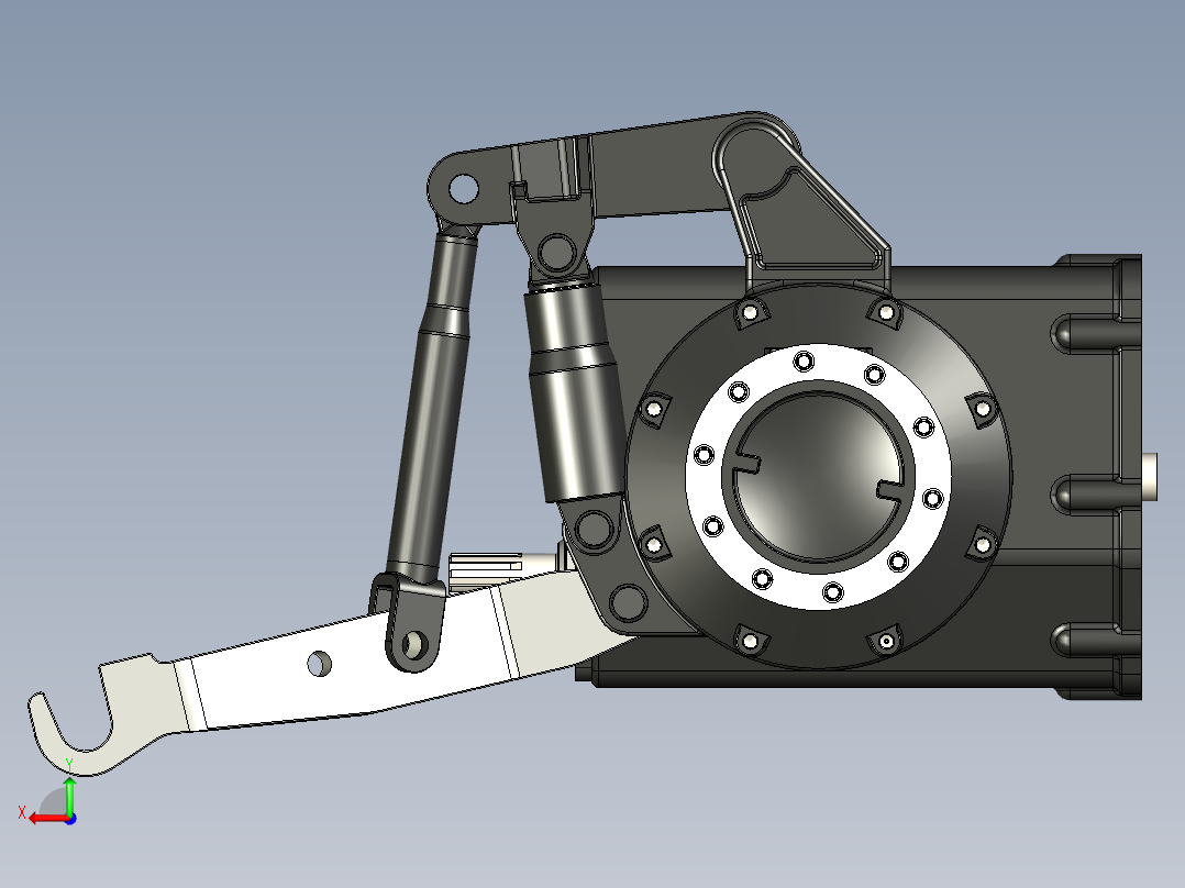 拖拉机后轴变速箱后视图