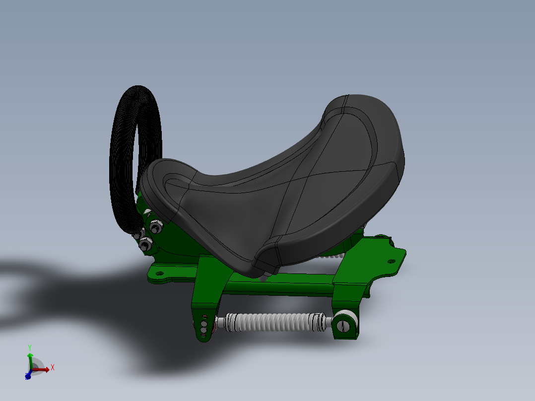 摩托车-后排后座主视图