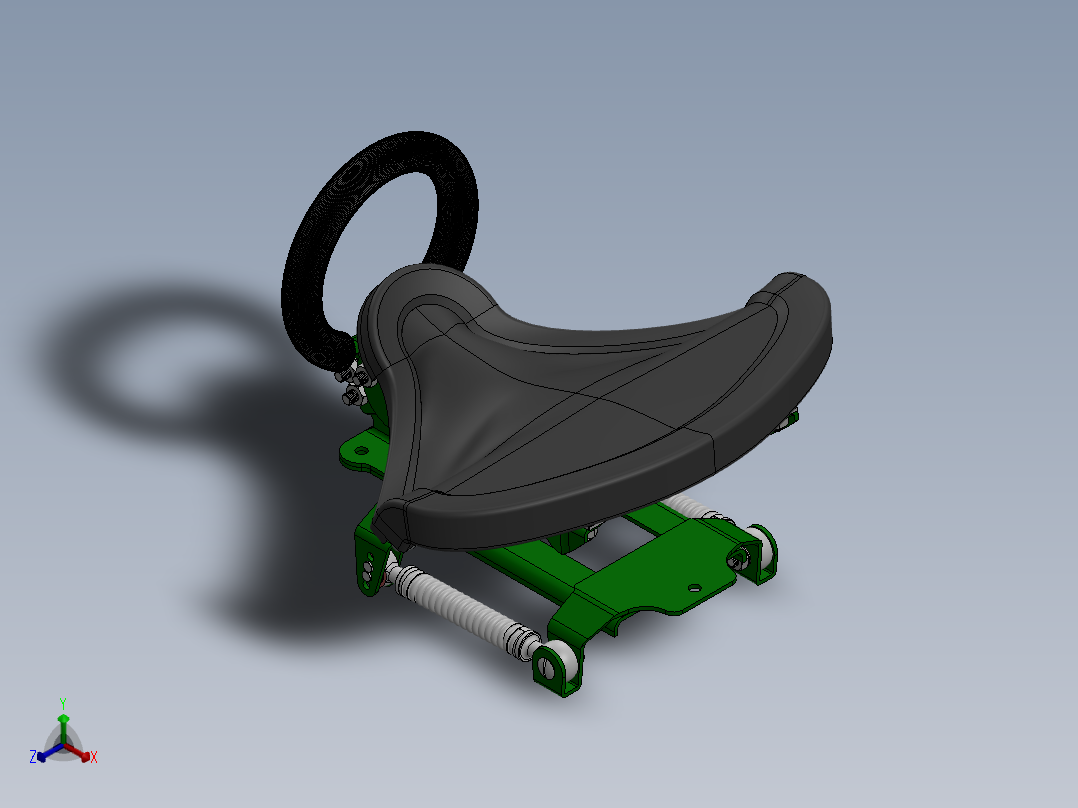 摩托车-后排后座正等轴测图