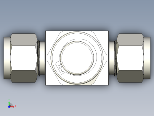 不锈钢三通颗粒过滤器，1-2英寸。世伟洛克卡套管接头前视缩略图
