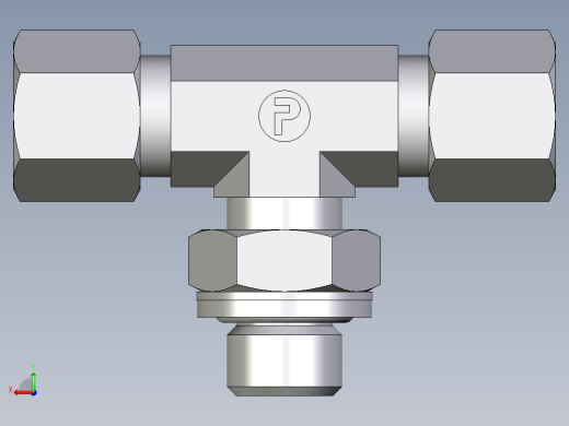 卡套式工业通用硬管接头EO_Adjustable_locknut_branch_tee_TEE08ZLRCF后视缩略图