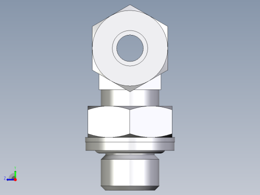 卡套式工业通用硬管接头EO_Adjustable_locknut_branch_tee_TEE08ZLRCF右视缩略图