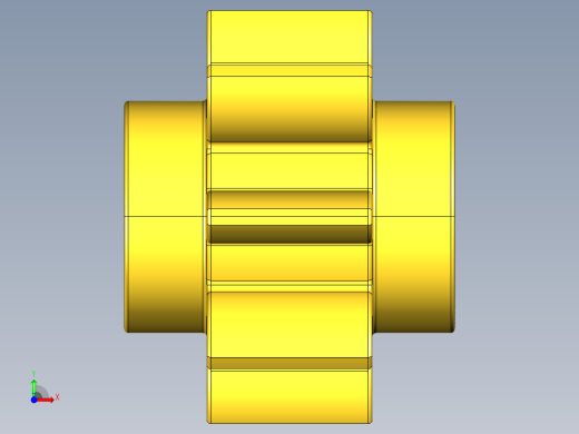 3647 Yellow Technic Gear 8 Tooth.STEP前视缩略图