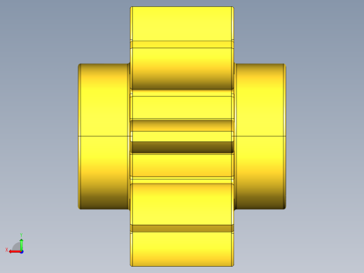 3647 Yellow Technic Gear 8 Tooth.STEP后视缩略图