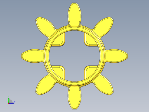 3647 Yellow Technic Gear 8 Tooth.STEP左视缩略图