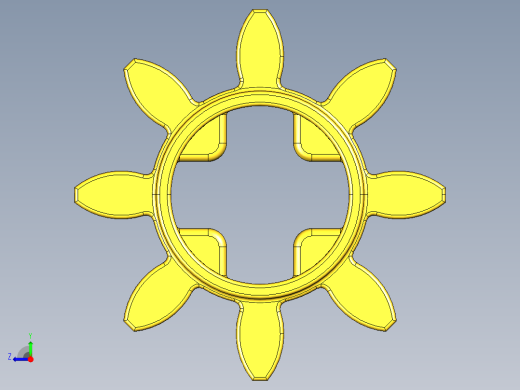 3647 Yellow Technic Gear 8 Tooth.STEP右视缩略图