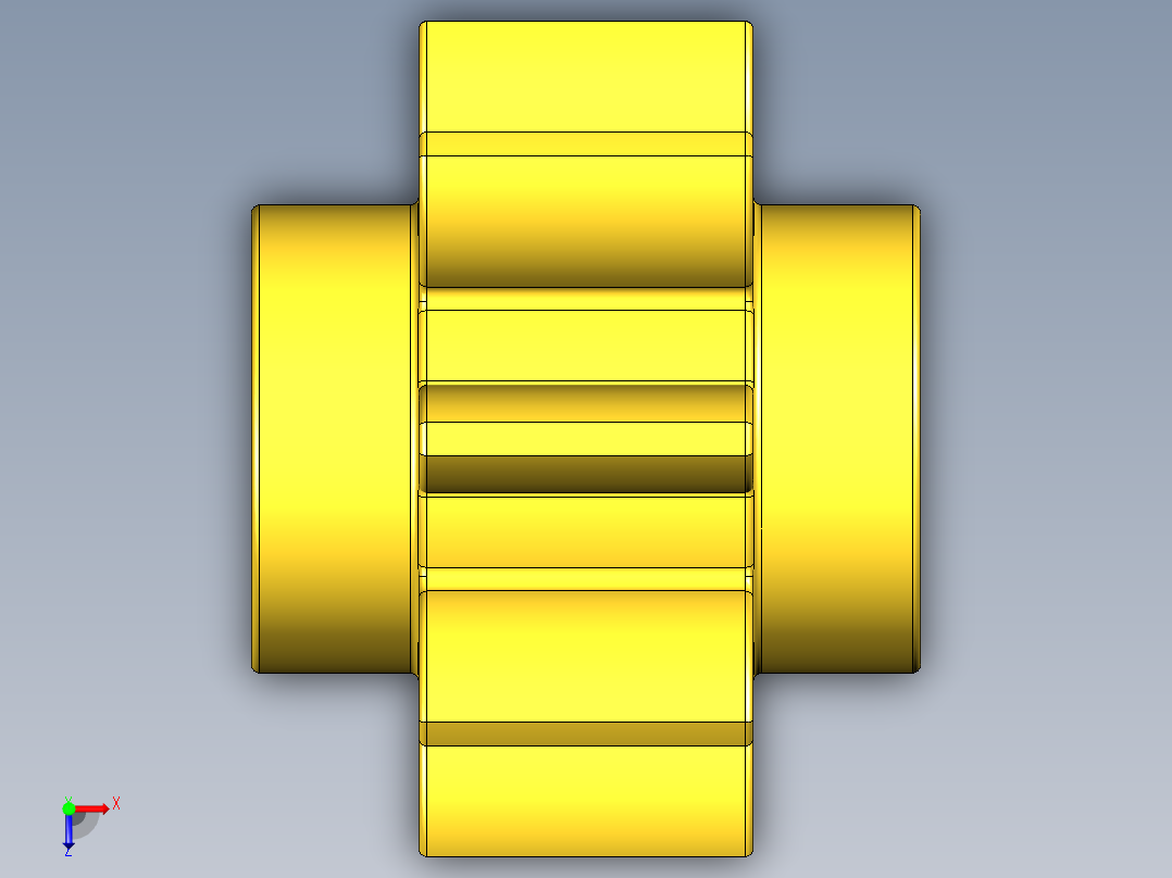3647 Yellow Technic Gear 8 Tooth.STEP俯视图
