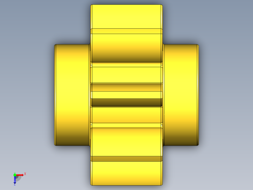 3647 Yellow Technic Gear 8 Tooth.STEP俯视缩略图