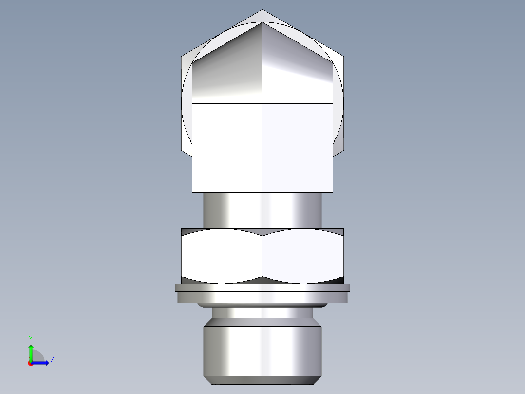 卡套式工业通用硬管接头EO_Adjustable_Locknut_elbow_WEE10SMCF左视图