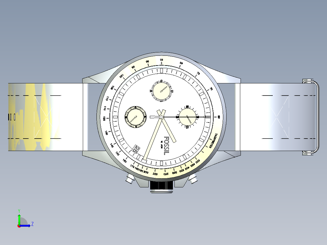 化石手表左视图