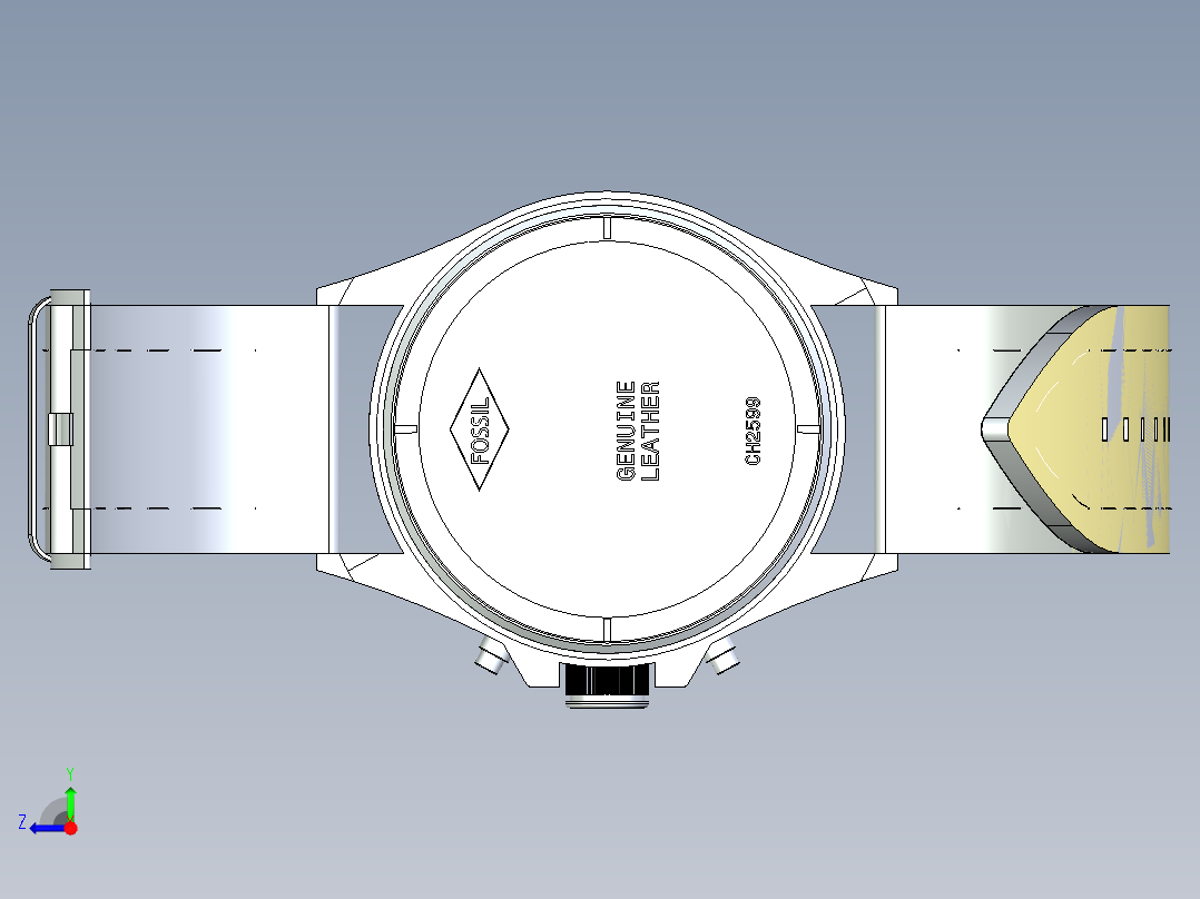 化石手表右视图