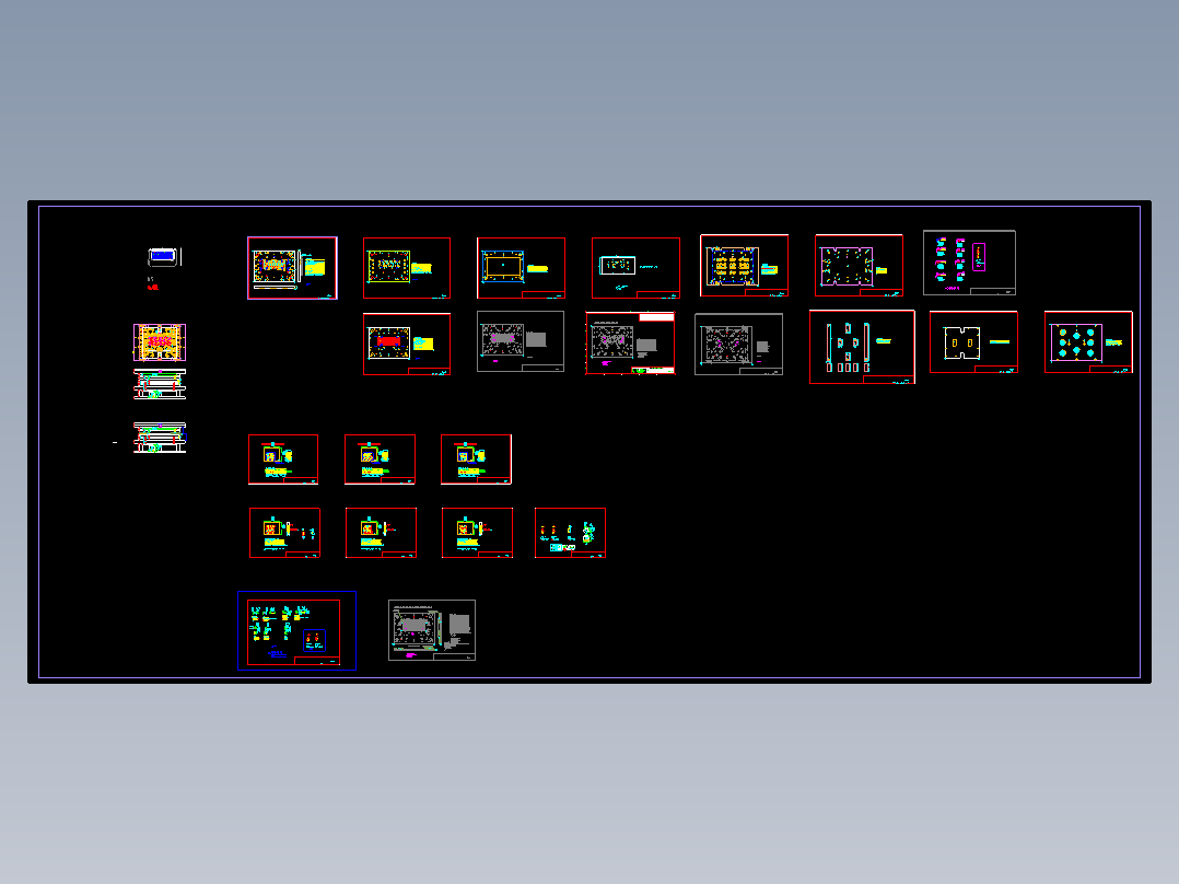 现代笔记本外壳冲键盘孔模具设计图