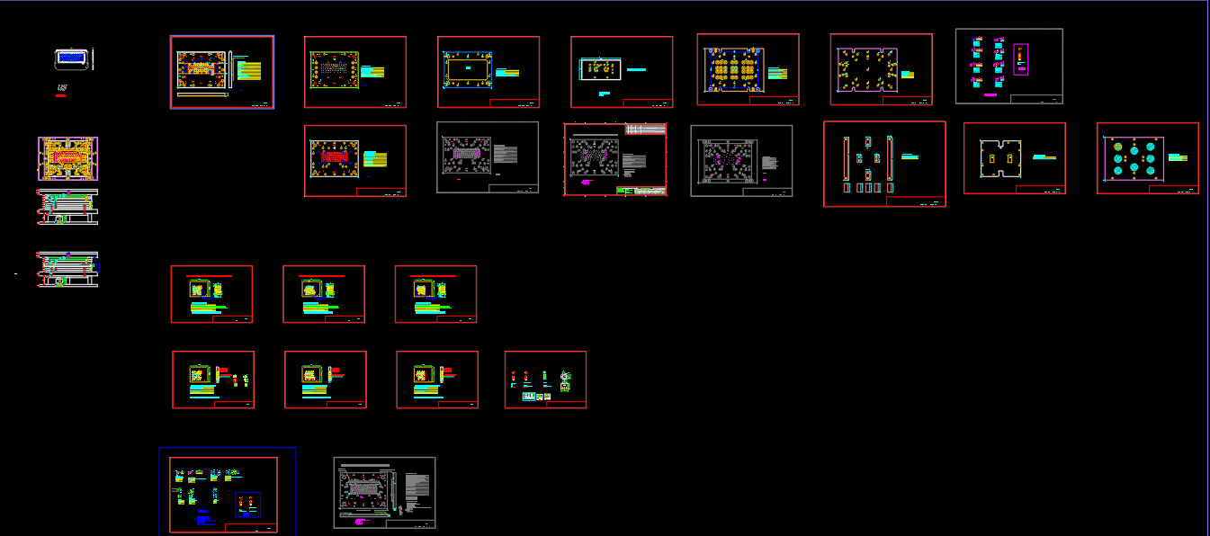 现代笔记本外壳冲键盘孔模具设计图
