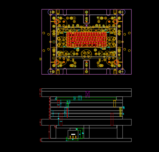 现代笔记本外壳冲键盘孔模具设计图缩略图