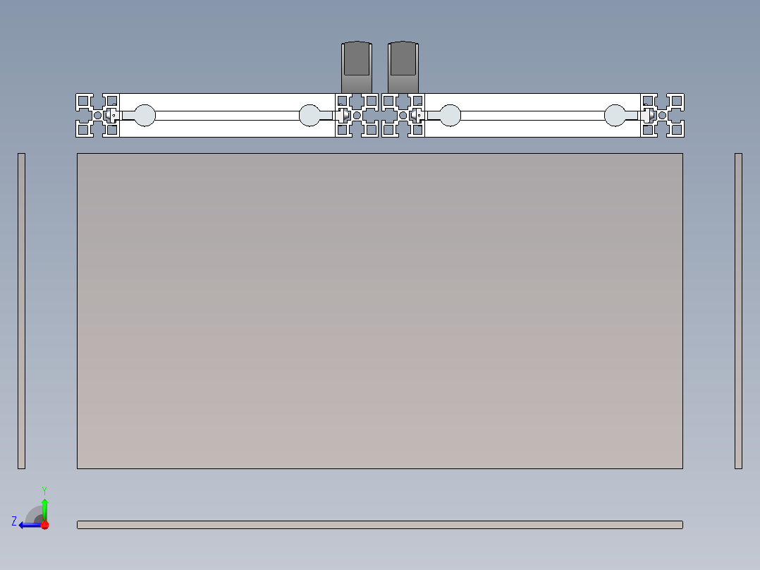 电控柜、铝型材框架右视图