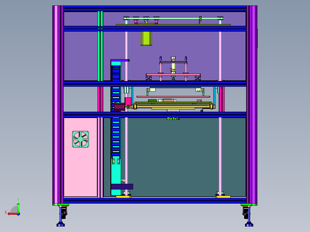 具有定位机构的PCB线路板加工用冲压机后视图