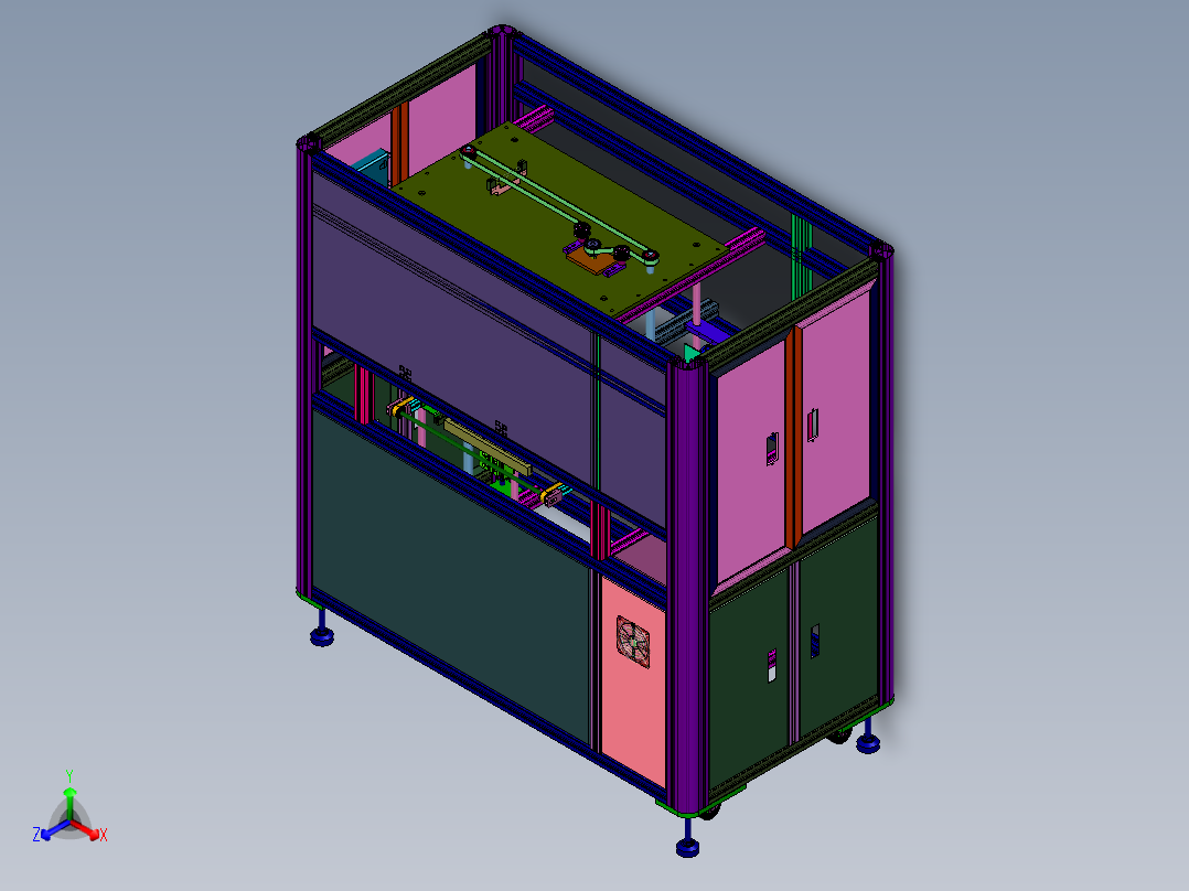 具有定位机构的PCB线路板加工用冲压机正等轴测图