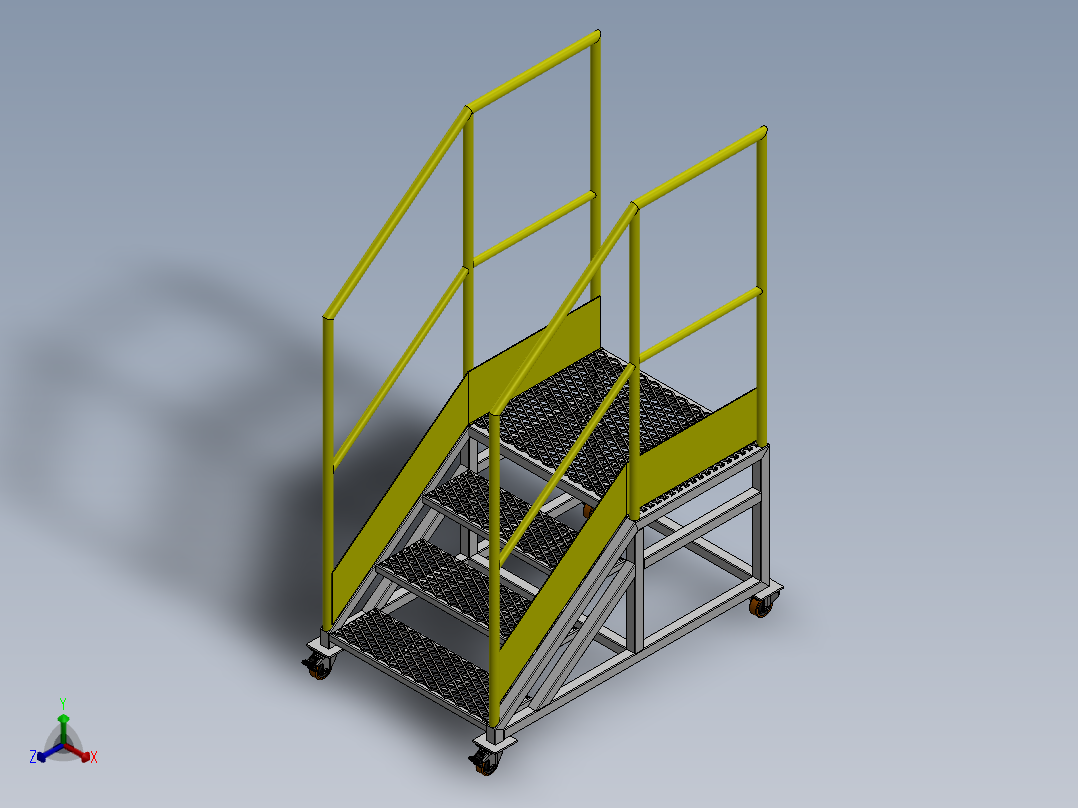 楼梯梯子plataforma-movel-2 11 SW正等轴测图