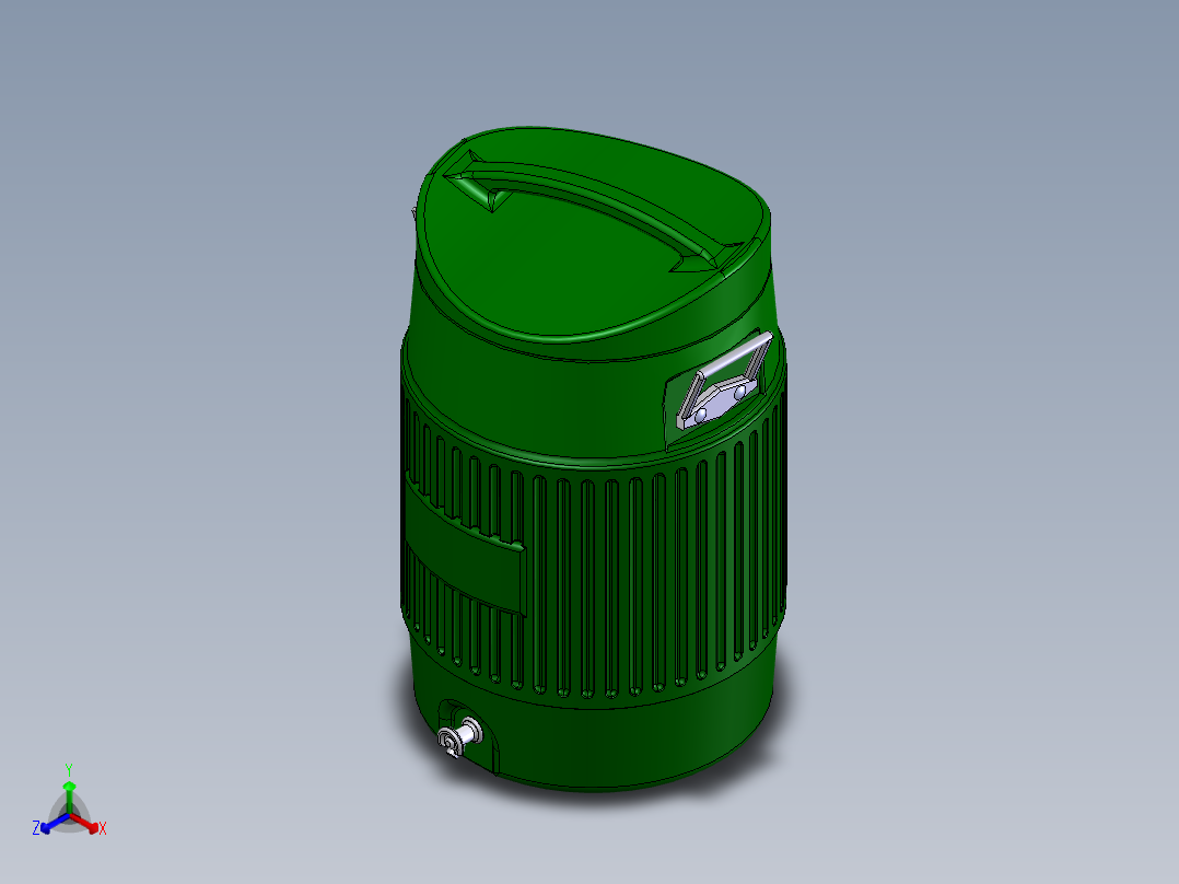 保温桶饮水机正等轴测图