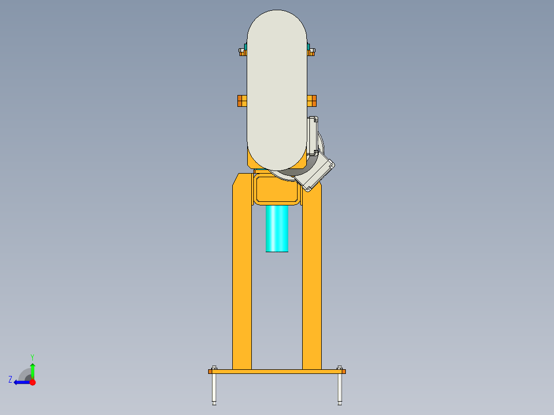单滚筒举行机构设计右视图