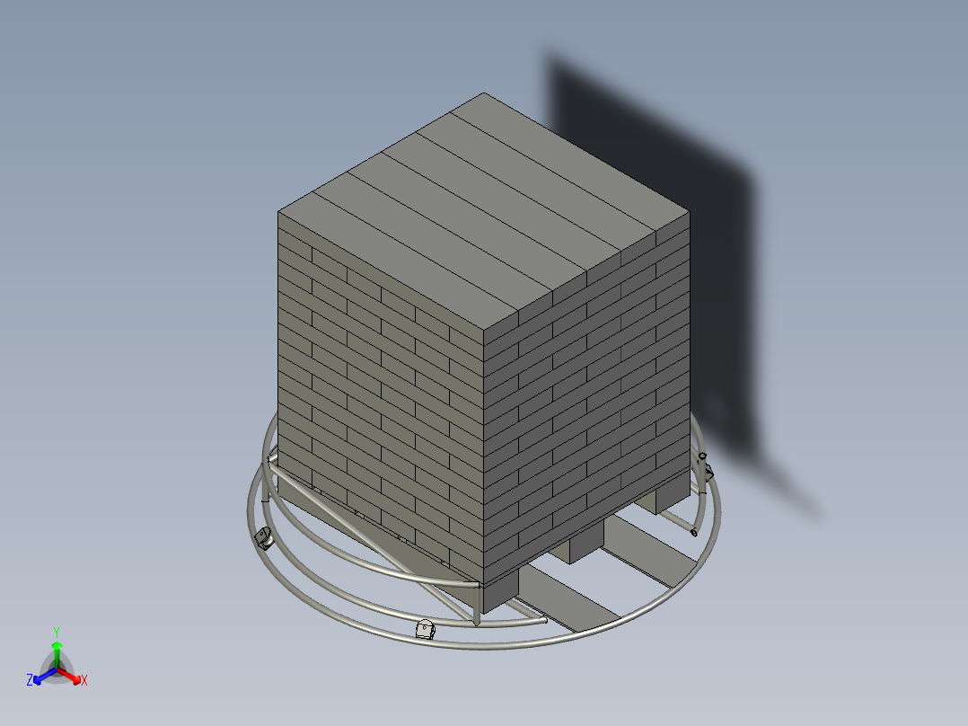 栈板旋转台正等轴测图