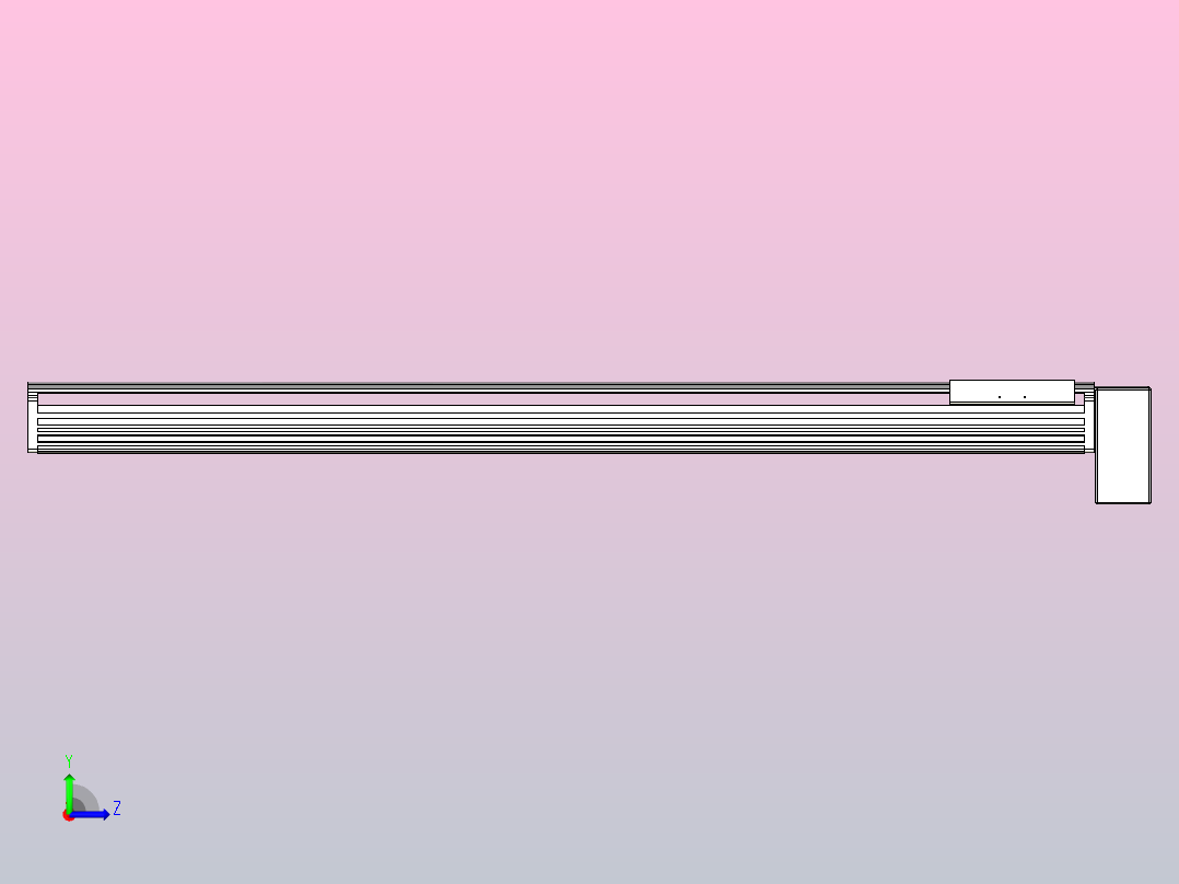 皮带直线轴半封闭可选导轨TPA-HNB-202D-140-L1350-LP-Y-P75-N3左视图