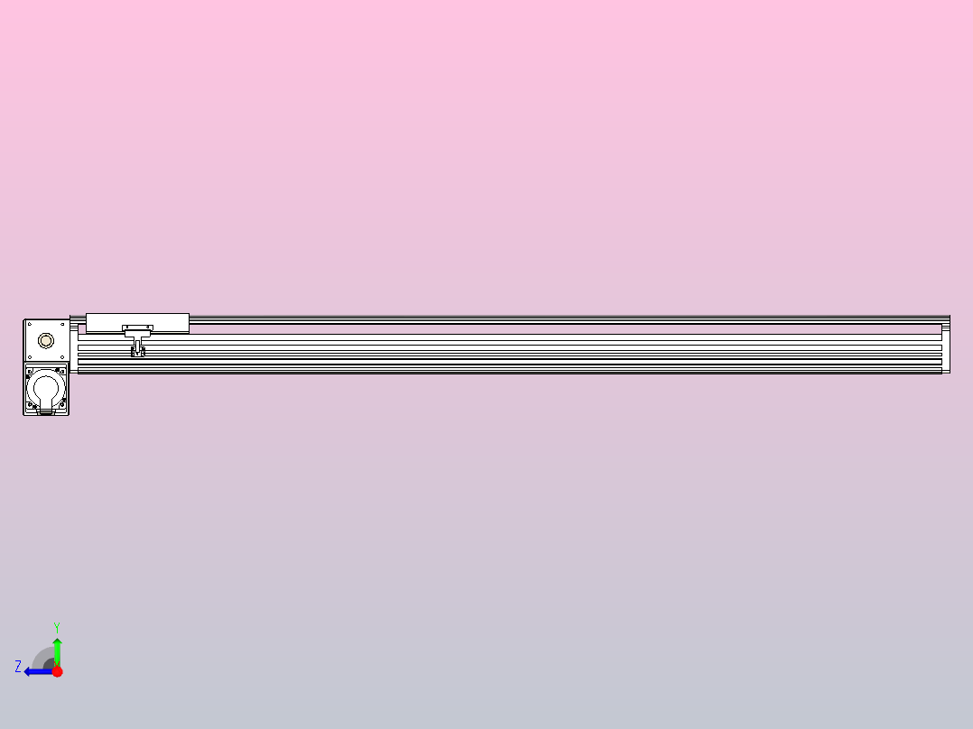 皮带直线轴半封闭可选导轨TPA-HNB-202D-140-L1350-LP-Y-P75-N3右视图