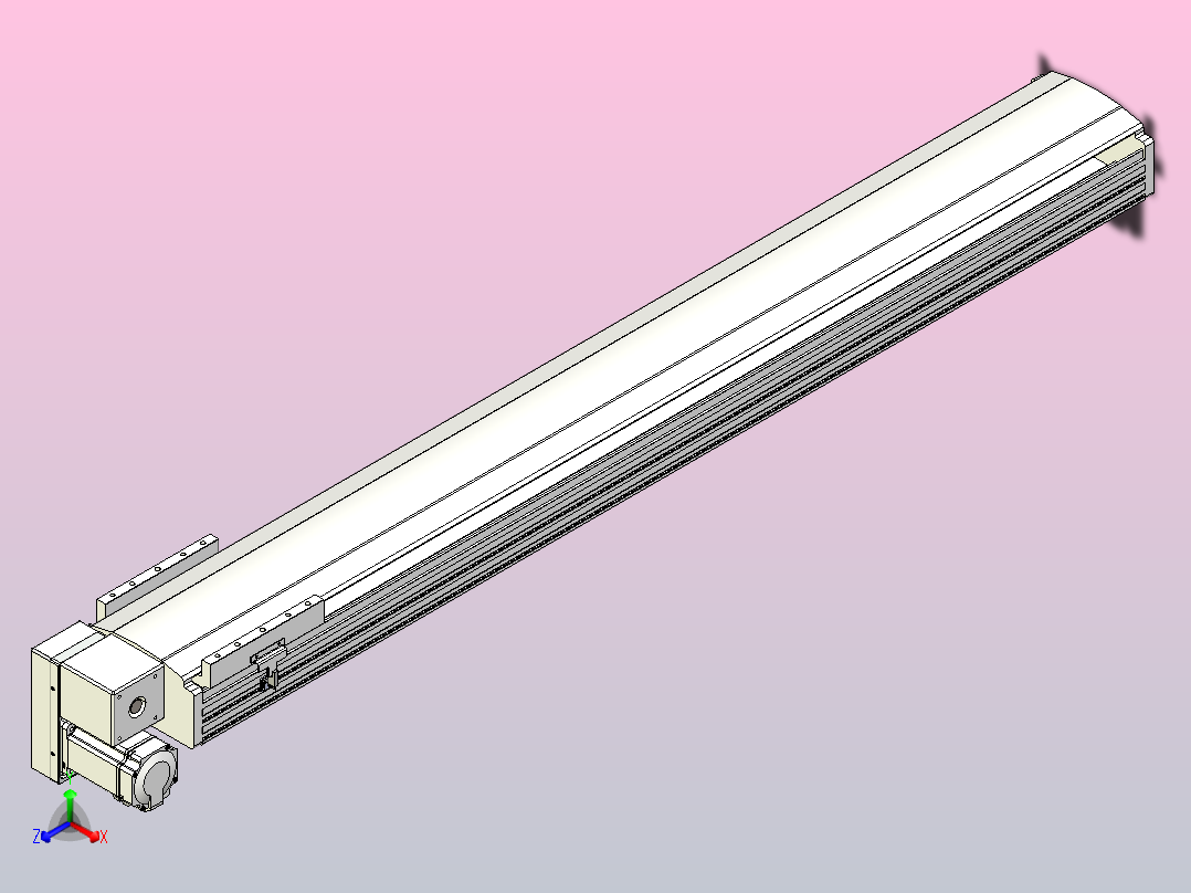 皮带直线轴半封闭可选导轨TPA-HNB-202D-140-L1350-LP-Y-P75-N3正等轴测图