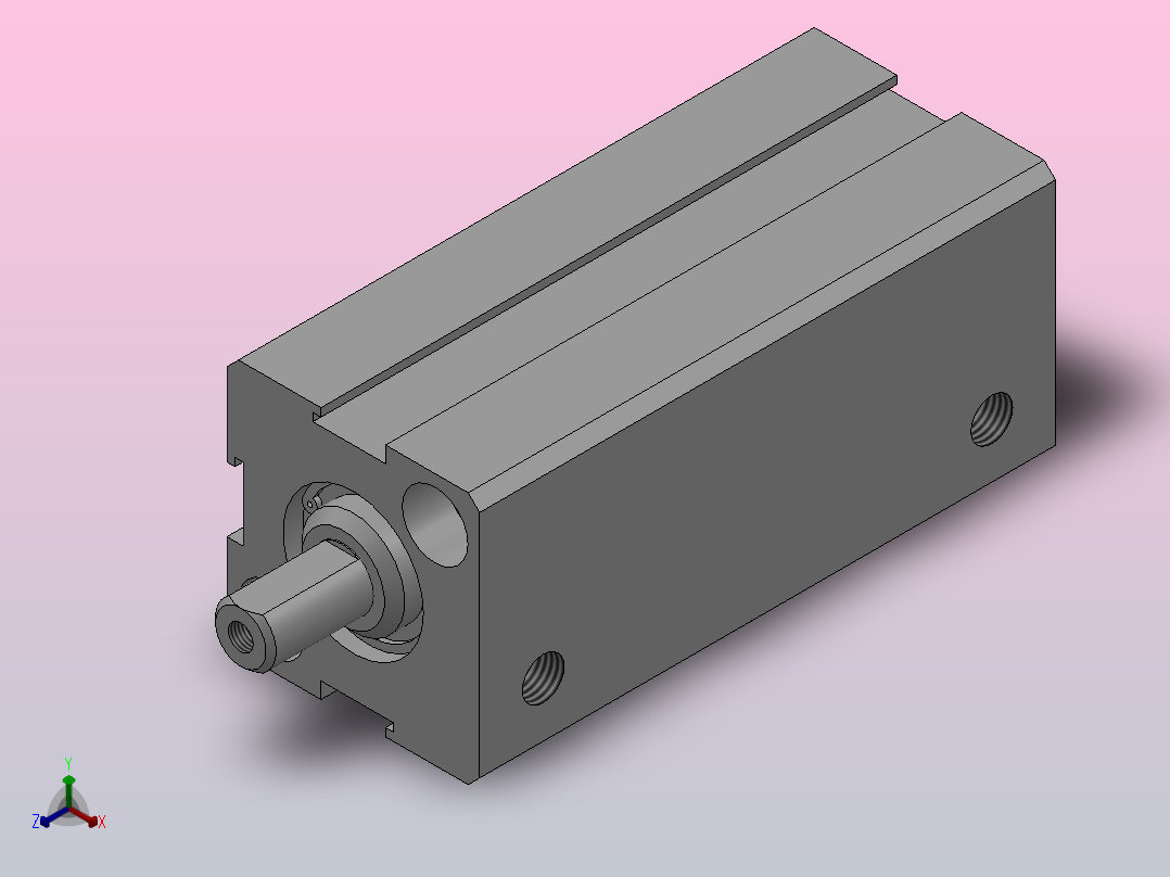 薄型气缸HSDA•HSDAS系列[HSDAS-12-30]正等轴测图