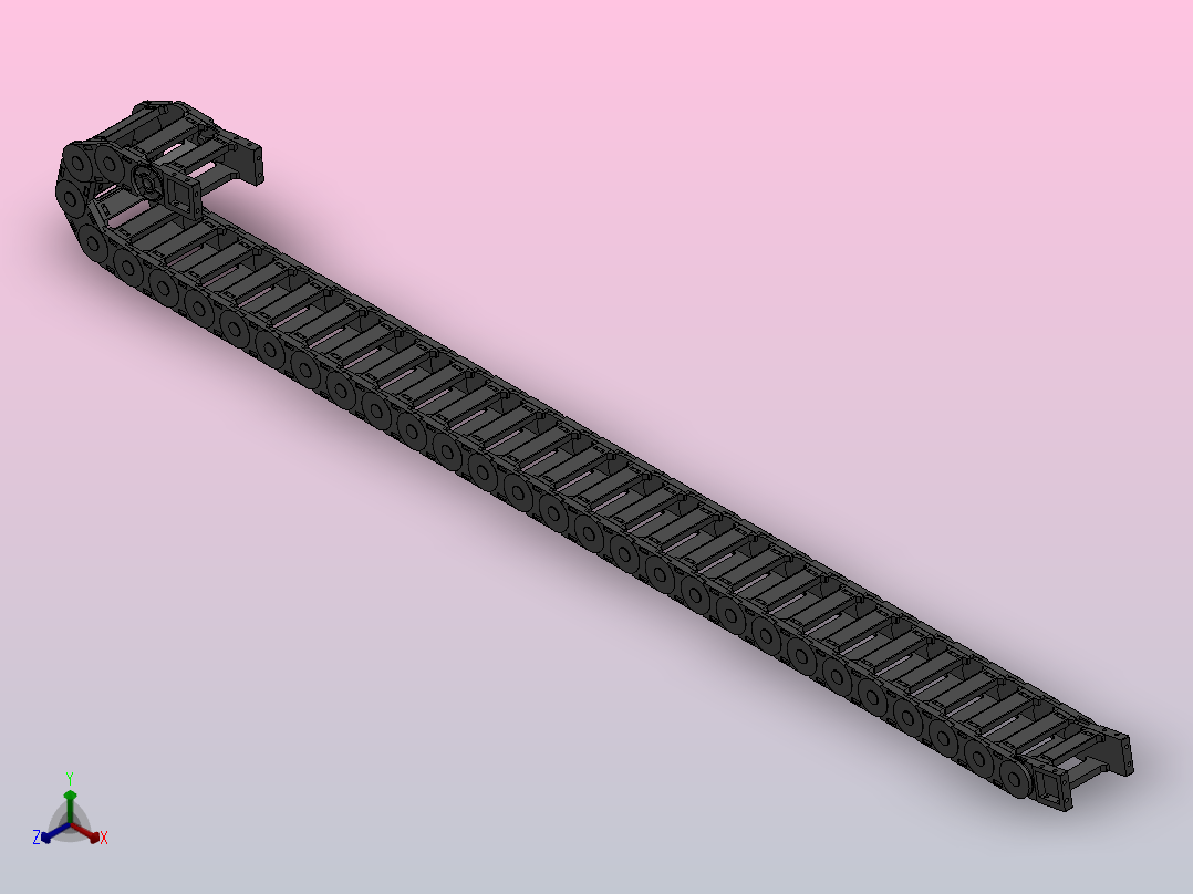 内高35弯曲半径75两侧打开型DA桥式拖链DMD35BDA-35-117-75R-30主视图